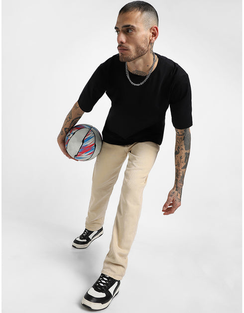 "Graphic Grey Vibes: Veirdo Print Fleece Pullover Sweatshirt"